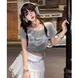 サイドギャザー リボンデザインレースTシャツ | Axis | 詳細画像3 