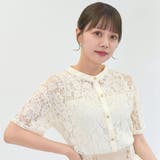 生成り | サイドスリットレースシャツ | axes femme