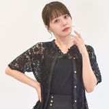 黒 | サイドスリットレースシャツ | axes femme