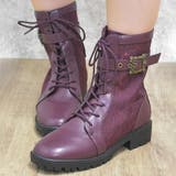 ワイン | ベルト付レースワークブーツ | axes femme