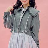 黒 | ビッグ襟配色ラインブルゾン | axes femme
