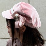 ピンク | ブローチ付ベロアキャスケット | axes femme