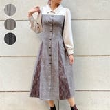 チェック柄ビスチェ切替ワンピース | axes femme | 詳細画像1