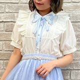バタフライ刺繍襟半袖ブラウス | axes femme | 詳細画像1