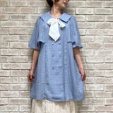 有名ブランド リボン付セーラー襟ワンピース[品番：IGAW0001775]｜axes femme ワンピース
