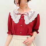 バラ刺繍襟ブラウス[品番：IGAW0001915]｜axes femme