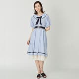 【後払い手数料無料】 リボン付セーラーワンピース[品番：IGAW0002051]｜axes femme ワンピース