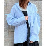 サックス | ストライプ柄シャツ | axes femme
