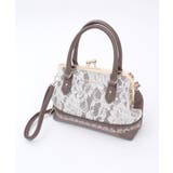Dブラウン | レース重ねがま口ボストン | axes femme