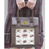 Dブラウン | ローズ×リボン刺繍バッグ | axes femme