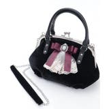 黒 | カメオ付リボンベロアバッグ | axes femme