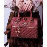 濃ピンク | リボン刺繍キルトボストン | axes femme