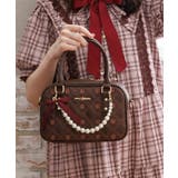 Ｄブラウン | チャーム付ローズキルトバッグ | axes femme