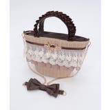 茶 | レースフリル雑材かごバッグ | axes femme