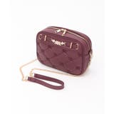 ワイン | 薔薇刺繍キルトショルダー | axes femme