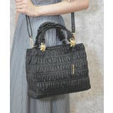 黒 | 薔薇金具付シャーリングバッグ | axes femme