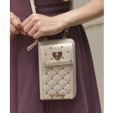 生成り | ハート刺繍スマホポシェット | axes femme