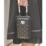 黒 | ハート刺繍スマホポシェット | axes femme