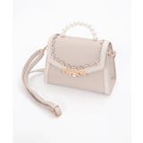 ベージュ | パールハンドル配色バッグ | axes femme
