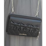 黒 | リボンキルトヨコ型ショルダー | axes femme