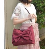 ワイン | リボン付撥水ナイロントート | axes femme