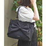 黒 | リボン付撥水ナイロントート | axes femme