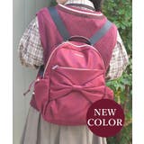 ワイン | リボン付撥水ナイロンリュック | axes femme