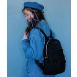 黒 | リボン付撥水ナイロンリュック | axes femme