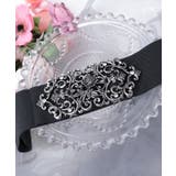 シルバー | ローズモチーフ太幅ゴムベルト | axes femme
