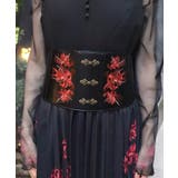 黒 | 彼岸花刺繍コルセットベルト | axes femme