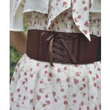 ワイン | 配色スカラップ太幅ベルト | axes femme