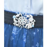 シルバー | 雪薔薇モチーフゴムベルト | axes femme