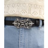 シルバー | 蝶モチーフバックル合皮ベルト | axes femme