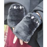 黒 | 巻きバラ×リボンファー手袋 | axes femme