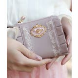 ピンク | ローズ刺繍フリルミニ財布 | axes femme