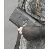 黒 | 蛇モチーフ金具長財布 | axes femme