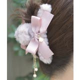 ラベンダー | リボン×ファーヘアクリップ | axes femme