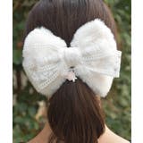 レース×ファーリボンクリップ | axes femme | 詳細画像1 