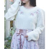 白 | ローズ刺繍フェザーニット | axes femme