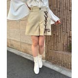 ベージュ | レースアップショートパンツ | axes femme