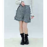 グレー | リボン付き裾フリルショーパン | axes femme