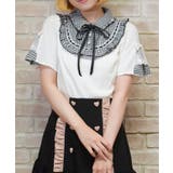白 | ヨークフリルブロッキングプルオーバー | axes femme