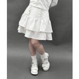 白 | レースアップフリルスカート | axes femme