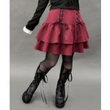 ワイン | レースアップフリルスカート | axes femme