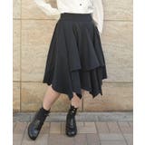 黒 | チェーンリボン付イレヘムスカート | axes femme