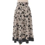 ベージュ | フロッキーフラワー柄スカート | axes femme