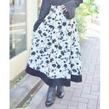 グレー | フロッキーフラワー柄スカート | axes femme