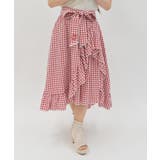 チェリー刺繍チェックスカート | axes femme | 詳細画像1