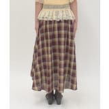 チェック柄レースフリルスカート | axes femme | 詳細画像3 