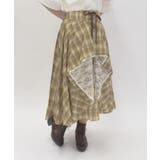 ベージュ | チェック柄レースフリルスカート | axes femme